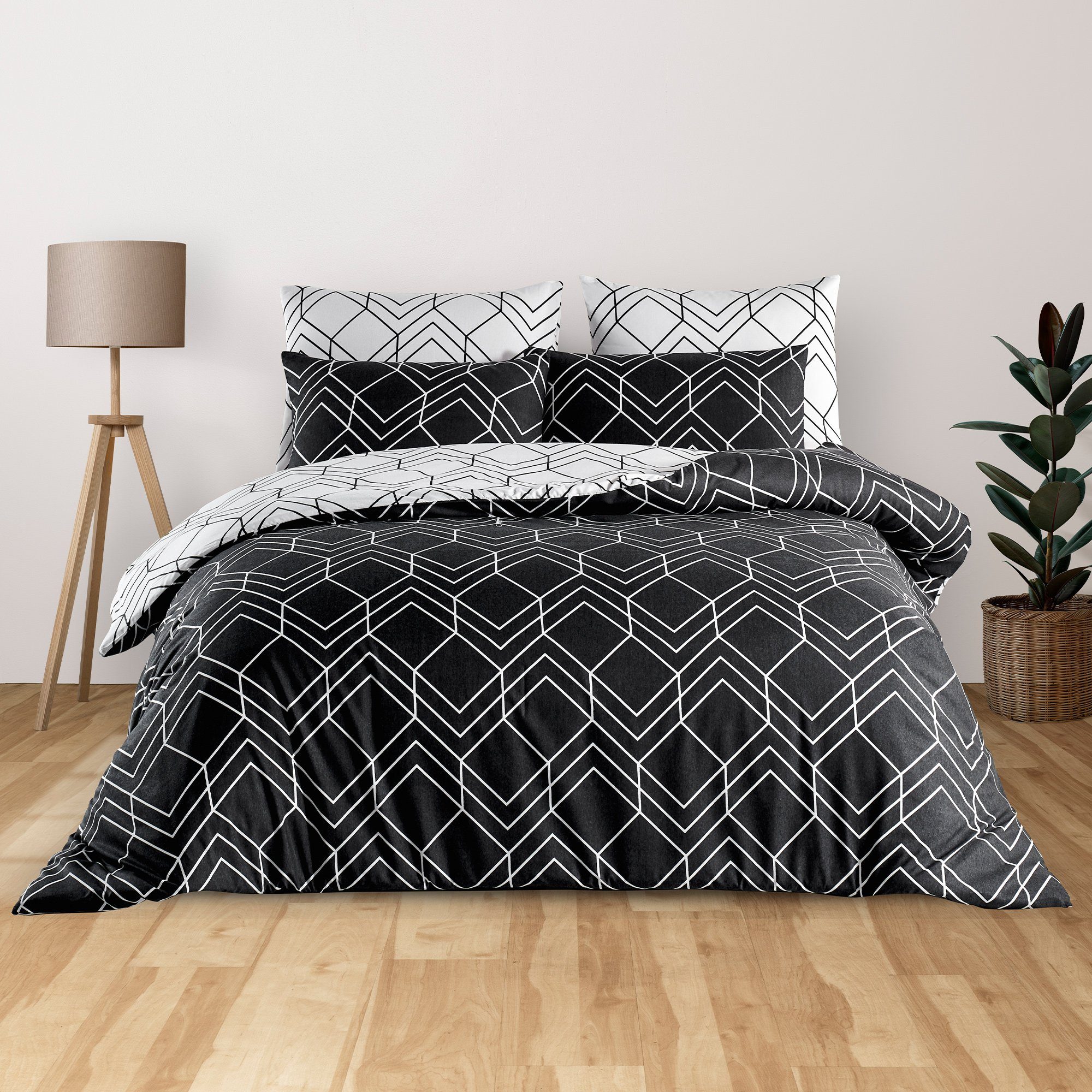 Bettwäsche Premium 2&3 Teilig Set, 135x200 cm, 155x220 cm oder 200x200 cm, Komfortec, gebürstetem 80% Baumwolle-20% Mikrofaser, 2 teilig, Superweiches Bettwäsche-Set, Knitterfrei, Atmungsaktiv