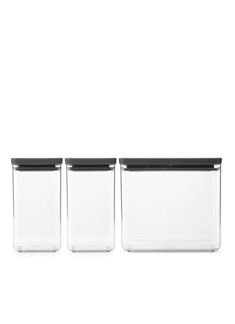 Ensemble de 3 bocaux de rangement empilables Brabantia Tasty+