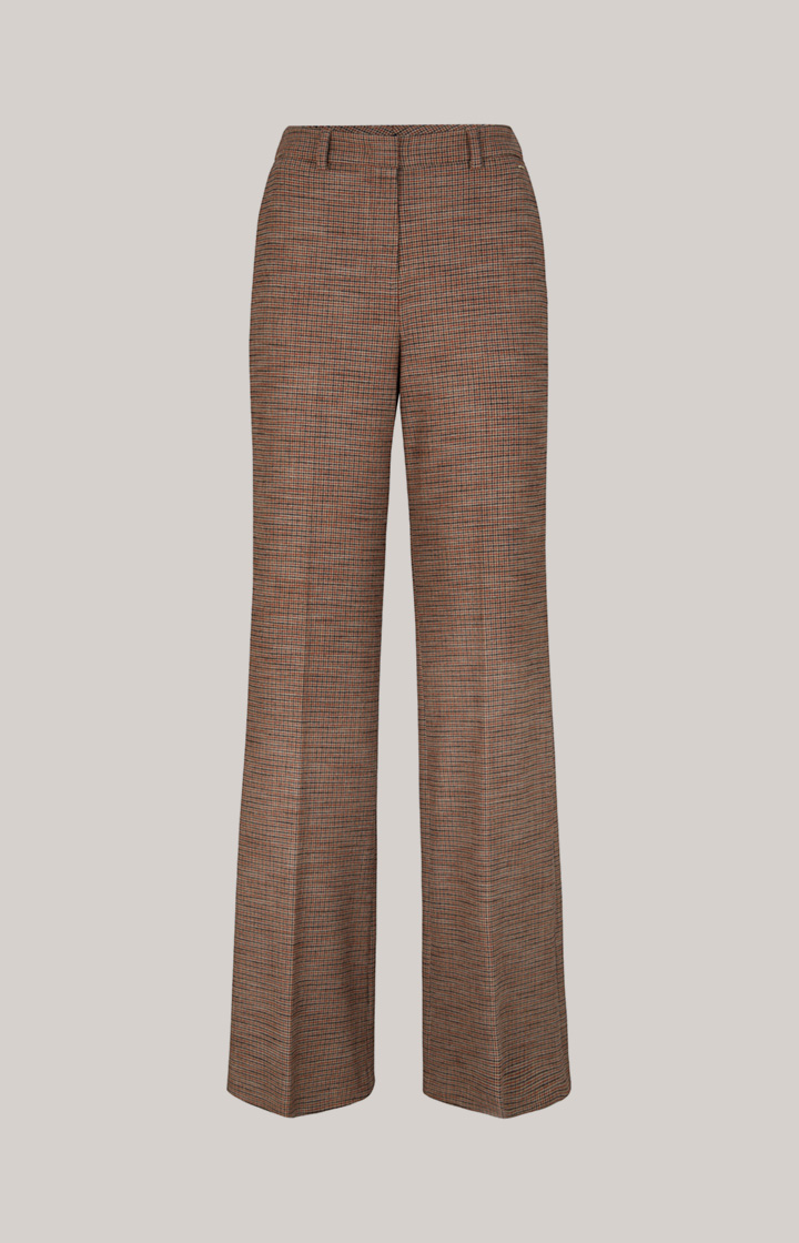 Marlene-Hose in orange/ schwarz/ beige kariert