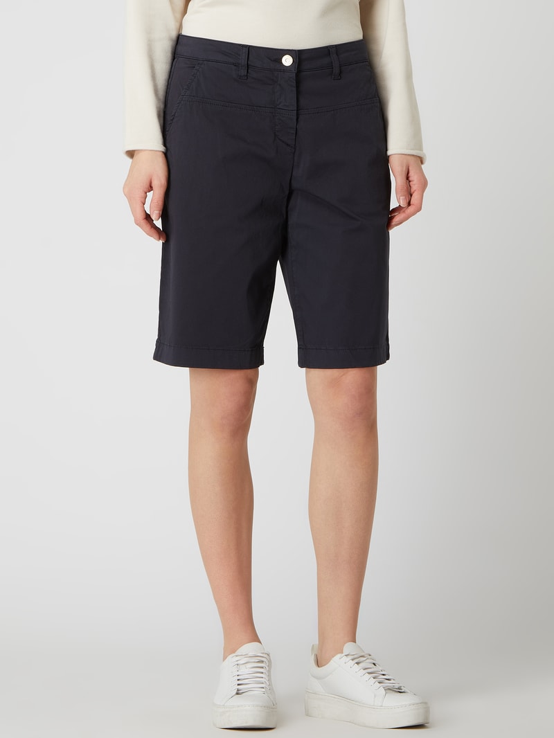 Bermudas mit Stretch-Anteil in marineblau