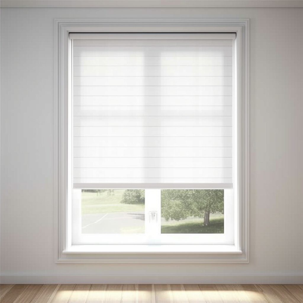 Doppelrollo Zebra-Jalousien Doppelrollo Klemmfix ohne Bohren Fenster Rollo Weiß, Gotagee, Klemmfix