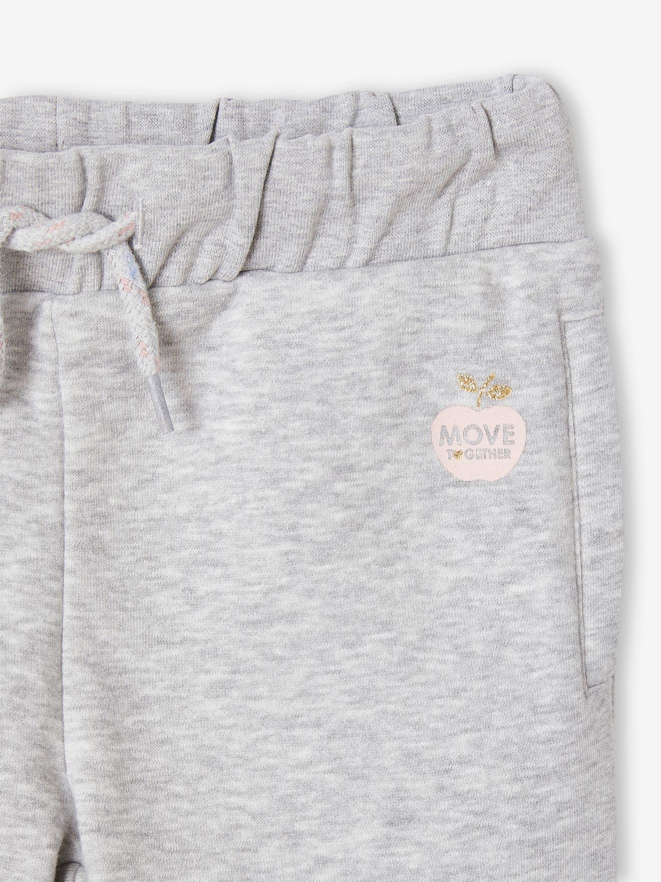 Pantalon jogging Basics fille gris clair chine
