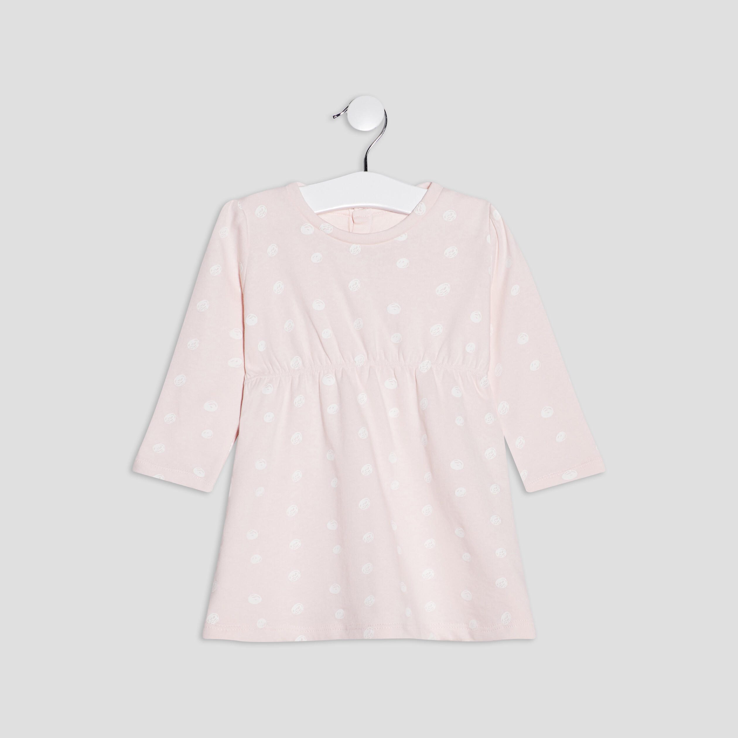 Robe droite molletonnée rose clair bébé fille | La Halle