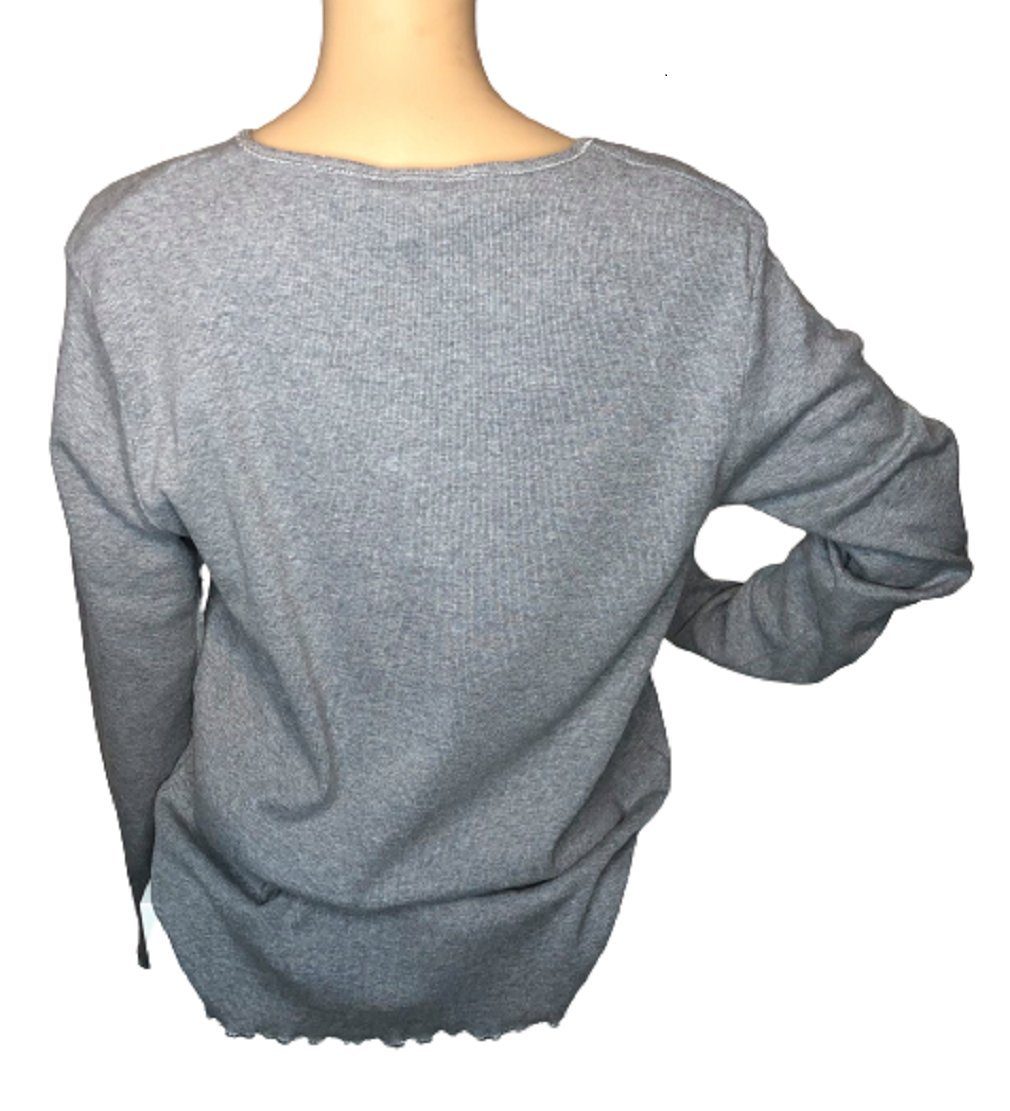 Collection Linique Umstandsshirt 22905 grau Langarm Pailletten