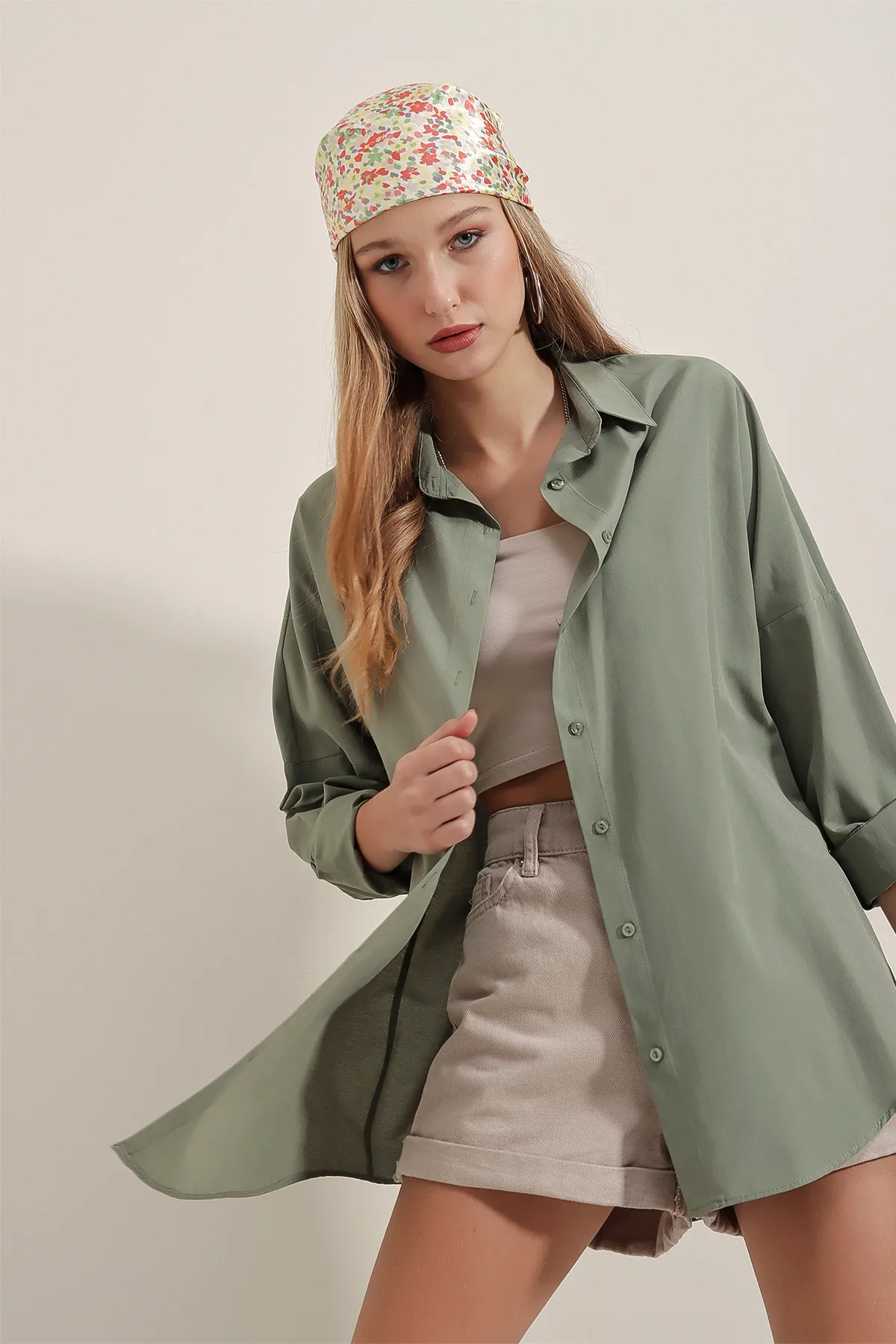 Bigdart  3900 Oversize-Lang-Basic-Hemd – Khaki