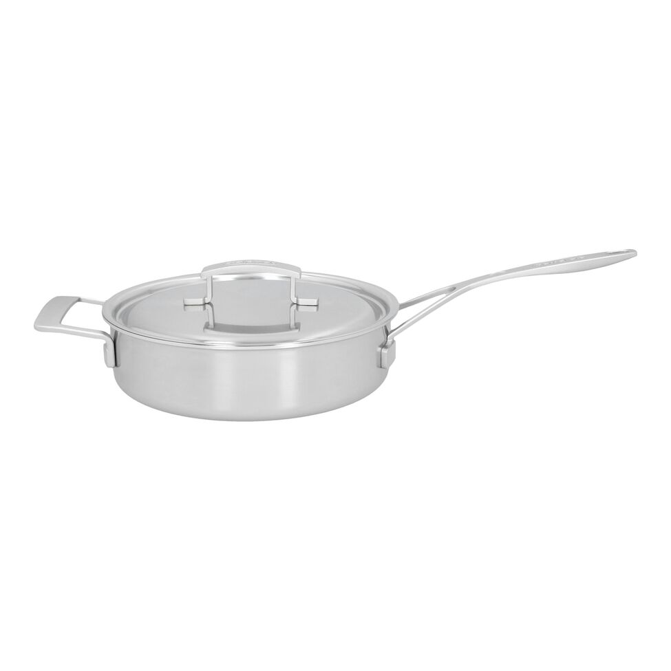 Stieltopf mit Deckel, niedrig 24 cm, 18/10 Edelstahl