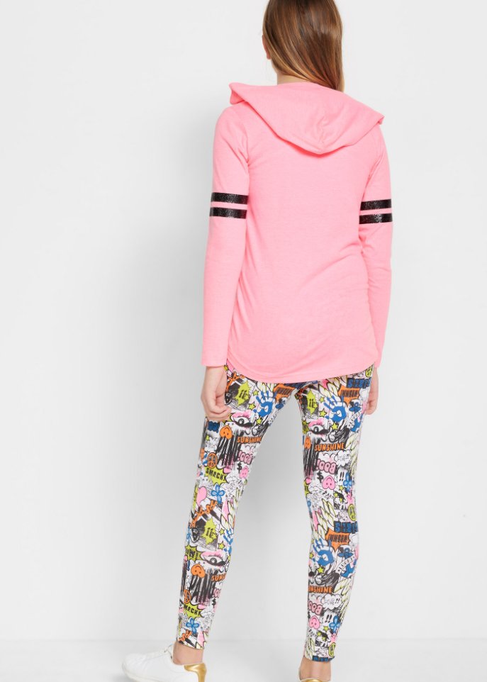Mädchen Kapuzenshirt + Leggings (2-tlg. Set)
