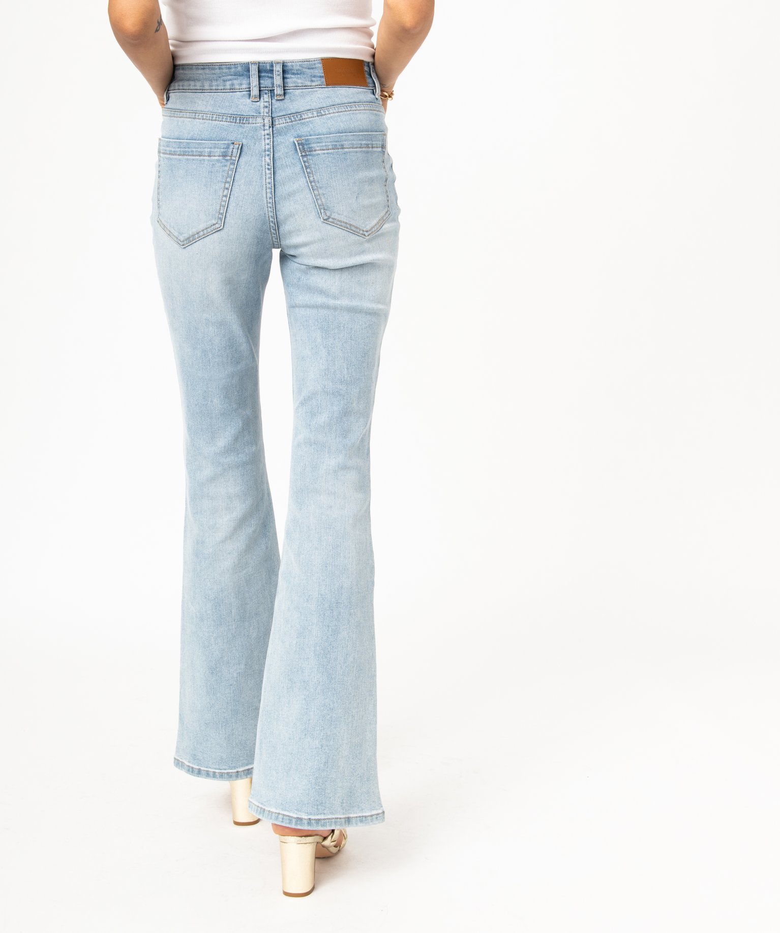 Jean Bootcut délavé avec braguette boutons femme stone | GEMO