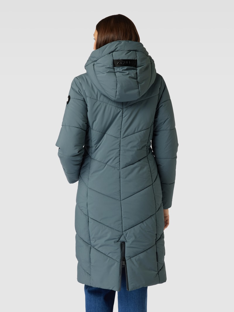 Steppmantel mit Label-Details Modell 'THE ARIBAY' in rauchblau