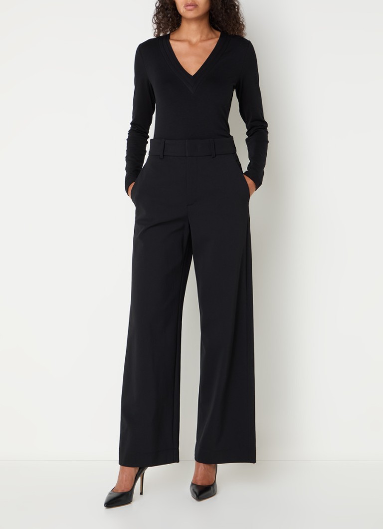 Vanilia High waist wide fit trousers made of twill