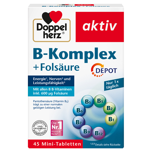 DOPPELHERZ B Komplex   Folsäure Depot Tabletten  45 St  Tabletten