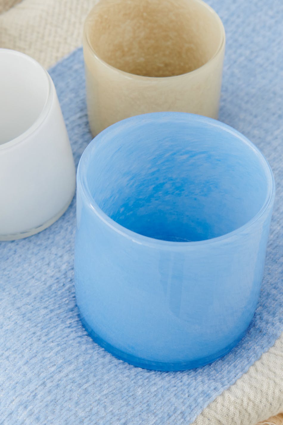 Glass m candle holder