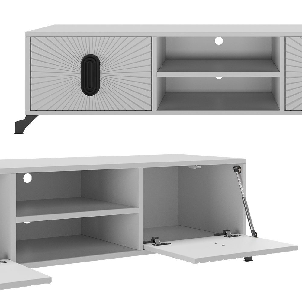 Vicco Lowboard TV-Schrank MAROKKO Hellgrau