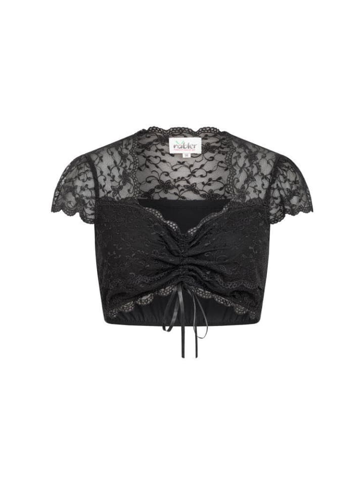 Nübler Dirndlbluse Kurzarm Lisa in Schwarz günstig kaufen 34