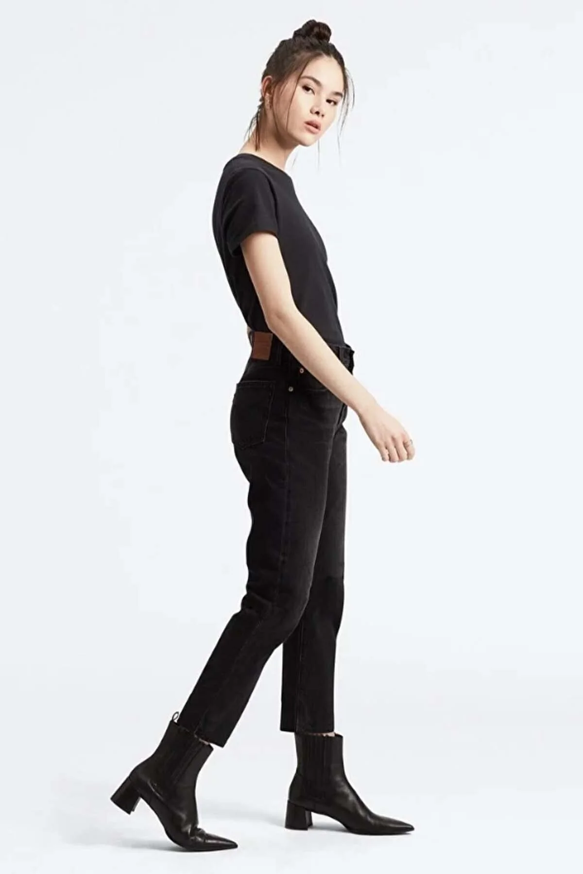 Levi&'s  501 Damen Schwarze Crop Jeans Denim Hose - 3620000850