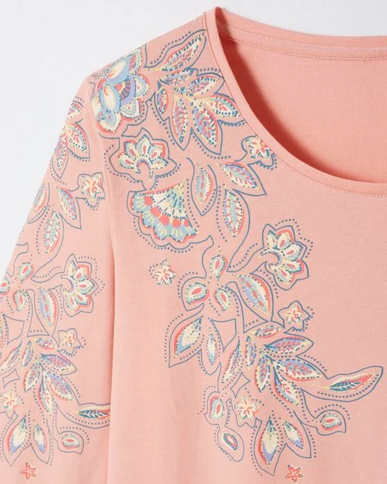 Tee-shirt imprimé placé floral