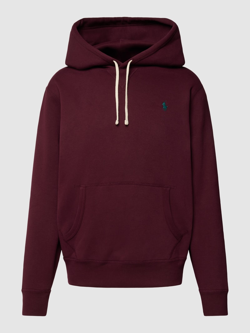 Hoodie mit Label-Stitching in bordeaux rot