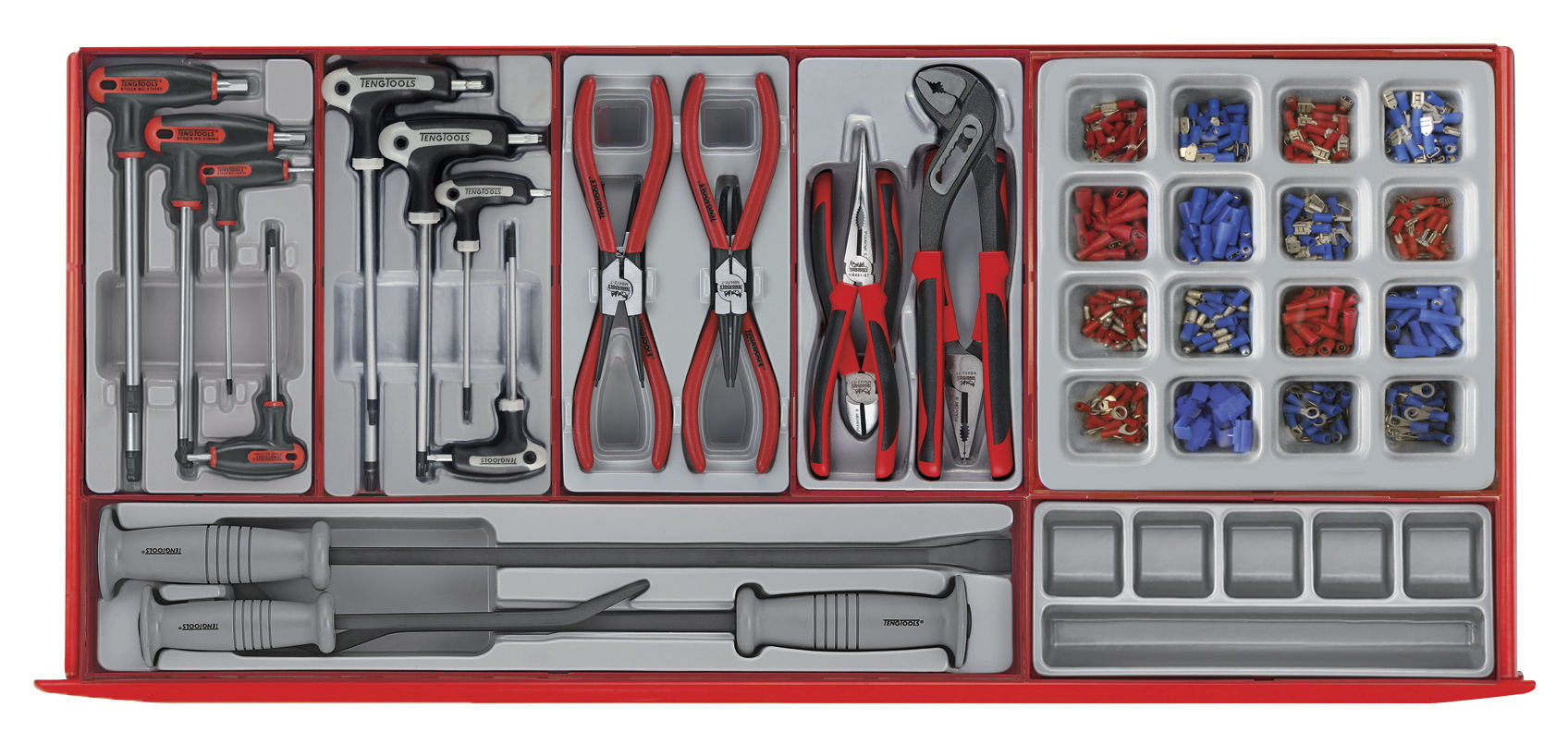 Teng Tools 122390200 TCMM498NBK Voziček za orodje črne barve, midi master komplet, 8 predalov