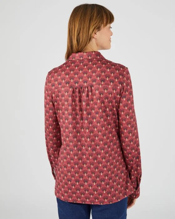 Chemisier maille chaude fleuri ou géométrique