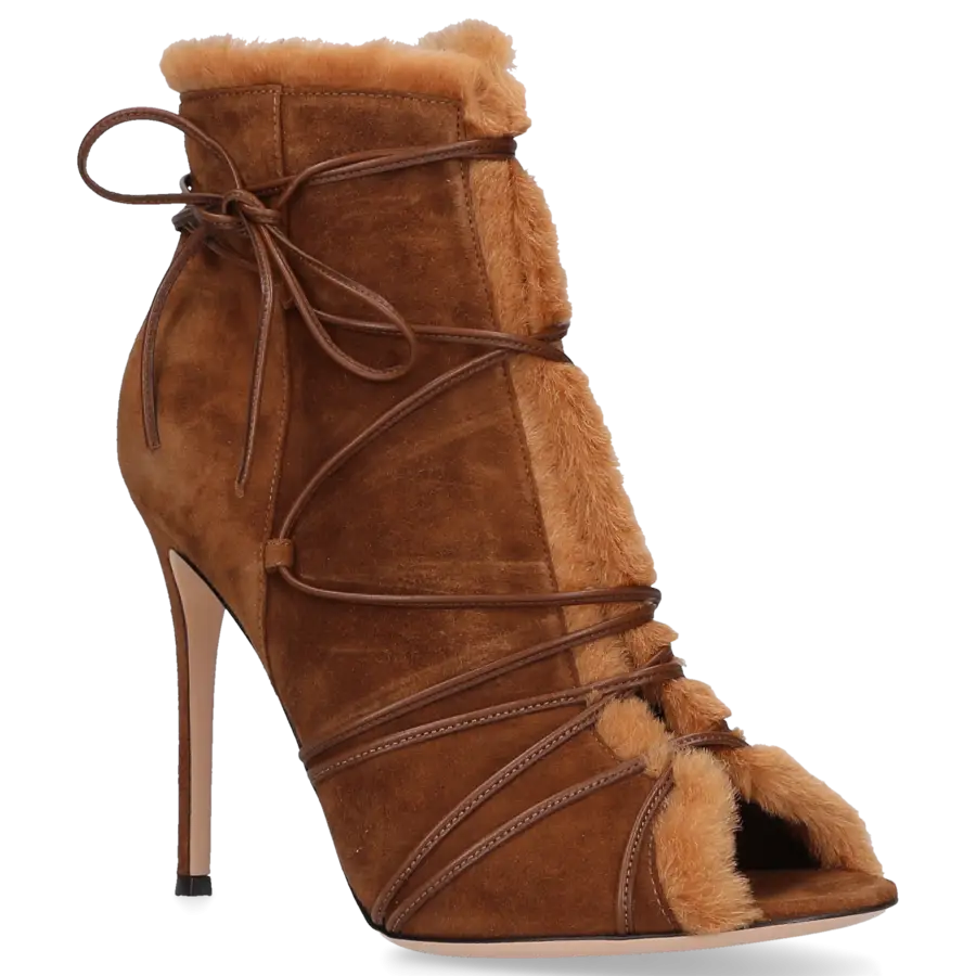 Gianvito Rossi - Stiefeletten G50998 Veloursleder Lammfell - braun