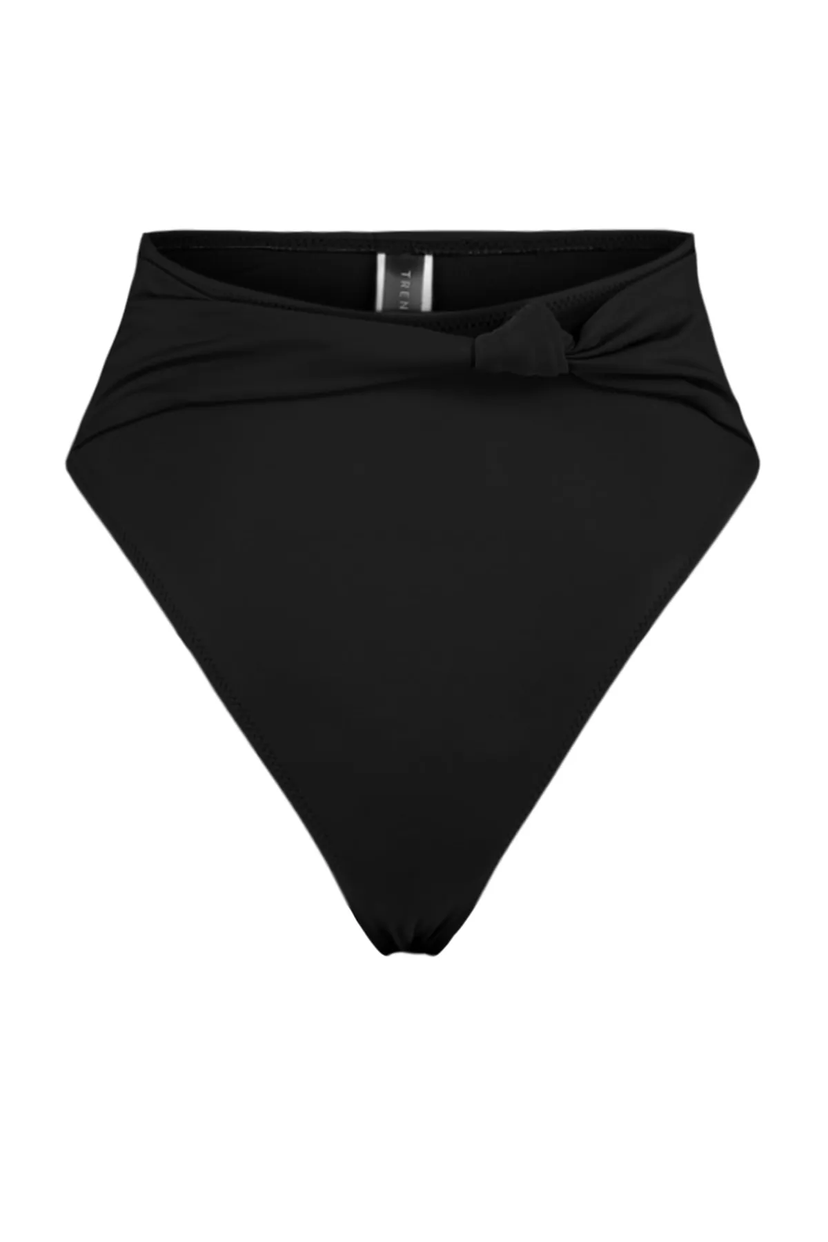 Trendyol Collection  Schwarze geknotete Bikinihose mit normaler Beinform und hoher Taille TBESS23BA00287
