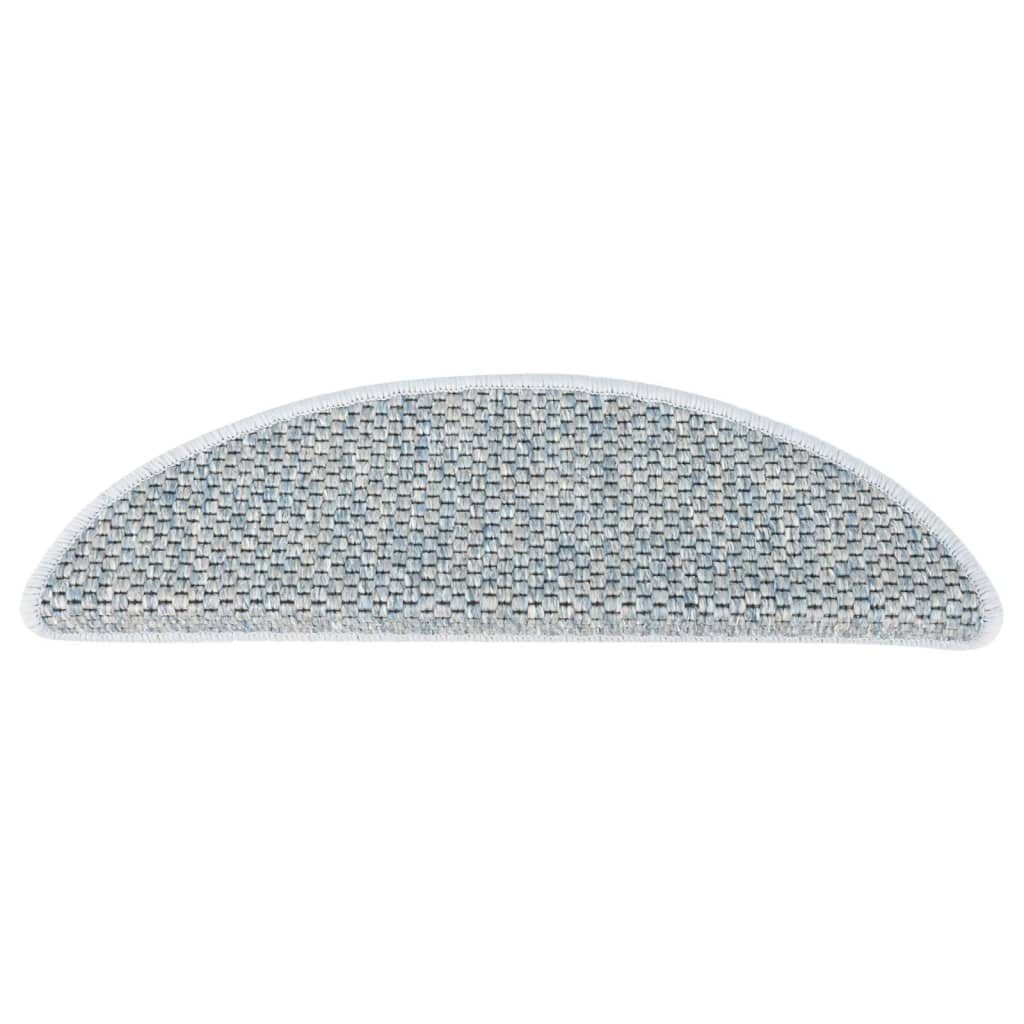 Stufenmatte Treppenmatten Selbstklebend Sisal-Optik 15 Stk. 56x17x3cm Blau, vidaXL, Rechteckig, Höhe: 0.53 mm