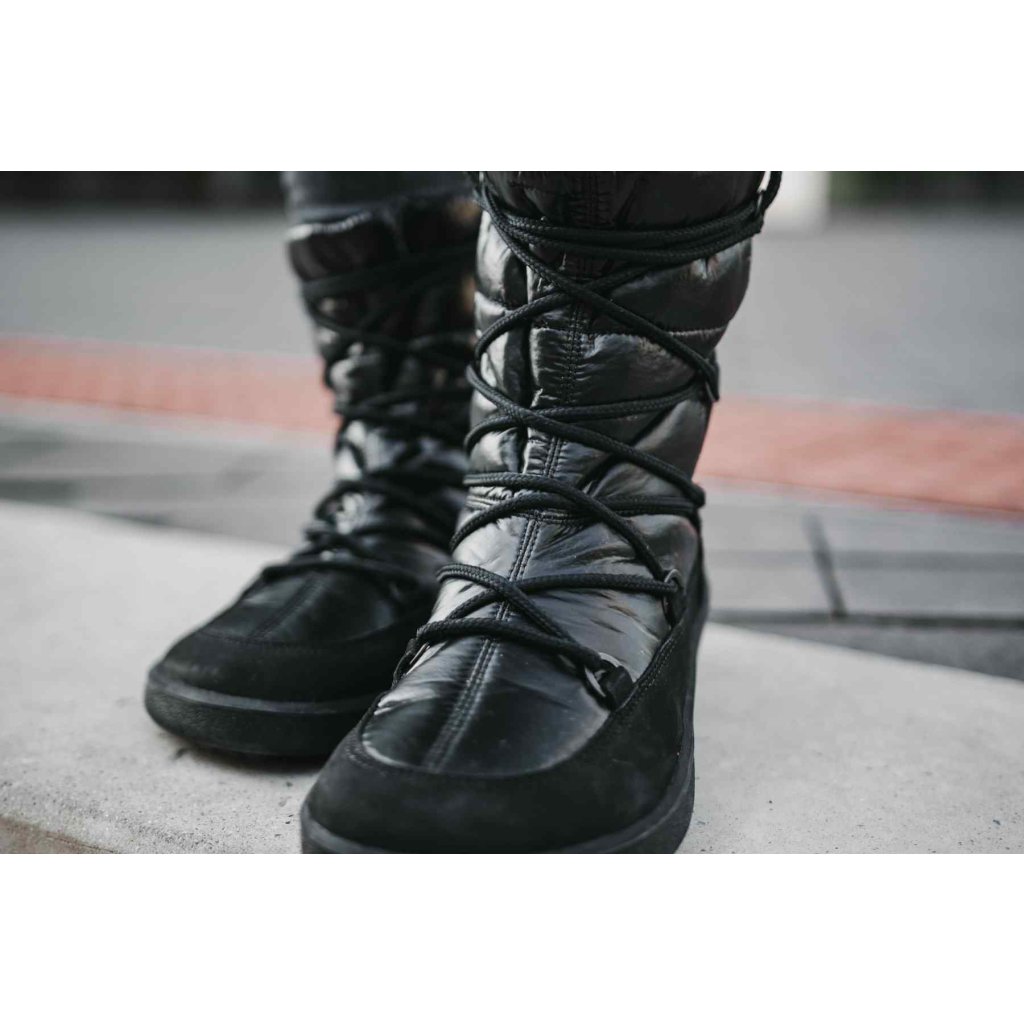 Be Lenka Snowfox Woman Black schwarze Barfuß-Schneestiefel