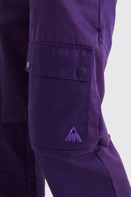 Tall lockere Colorblock Cargo-Hose mit Logo