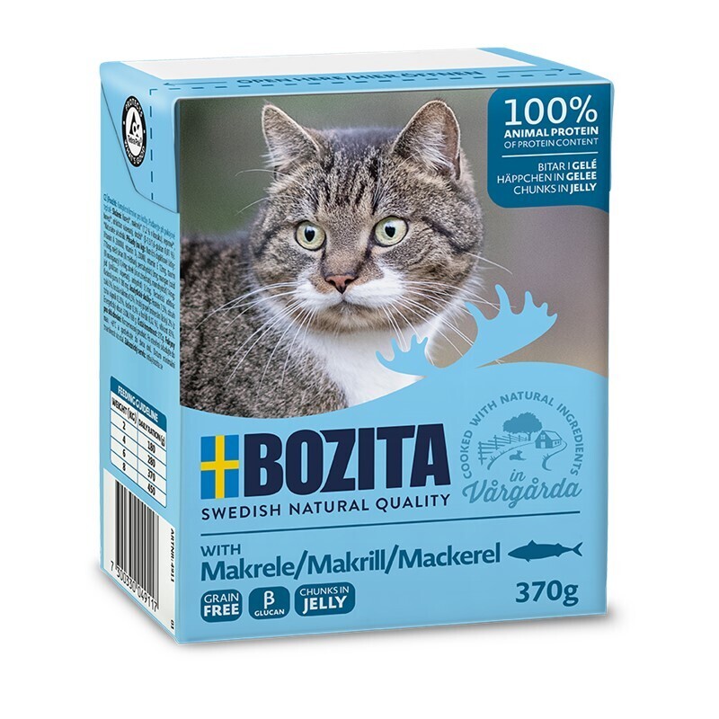 BOZITA Nassfutter BOZITA Häppchen in Gelee 6x370g Makrele