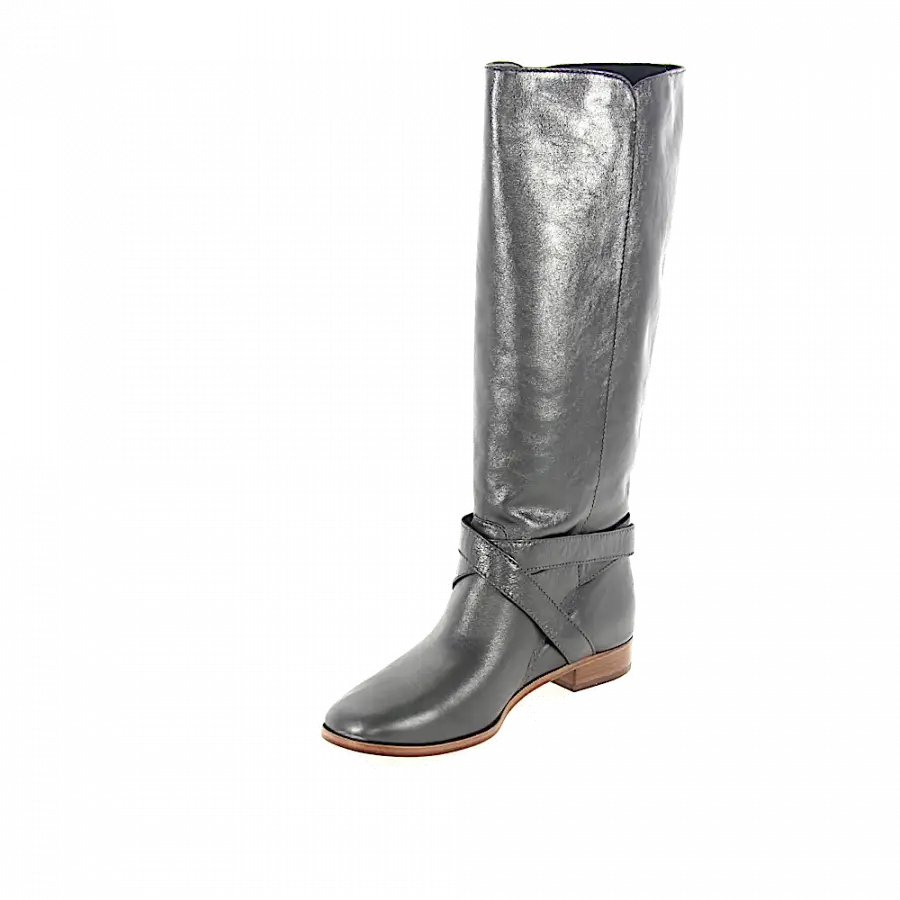 Marc Jacobs - Stiefel 684220 Glattleder Metallisch Zierschnalle grau - grau