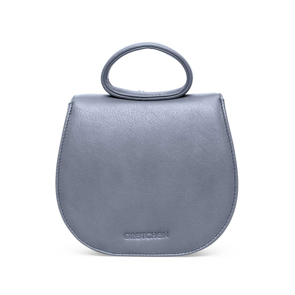 Schultertasche Ebony Mini Loop Bag aus italienischem Kalbsleder