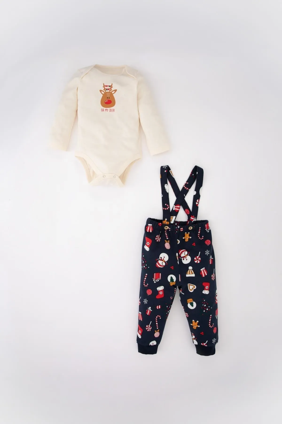 DeFacto  2-teiliges Set mit Langarm-Body zum Anstecken und Neujahrsmotiv für Babys