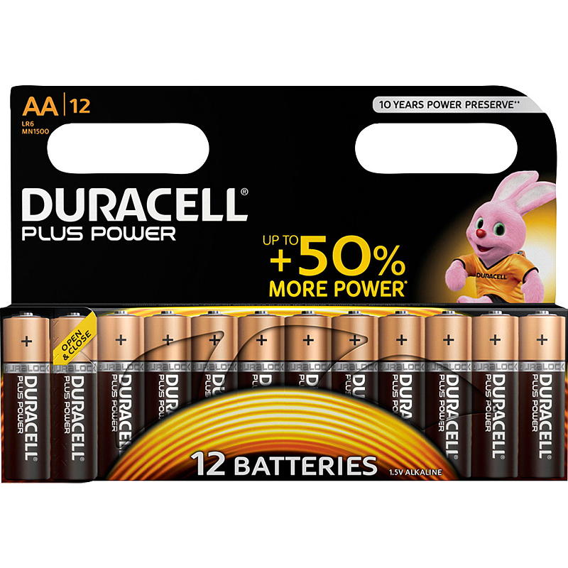 Duracell Batteri AA, 12- pk Plus Power, Duracell