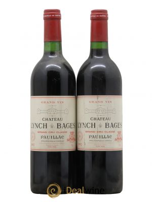 Château Lynch Bages 5ème Grand Cru Classé  1992 - Lot de 2 Bouteilles