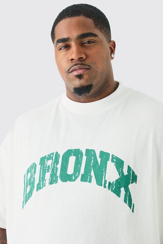 Plus kastiges Oversize T-Shirt mit Bronx-Print