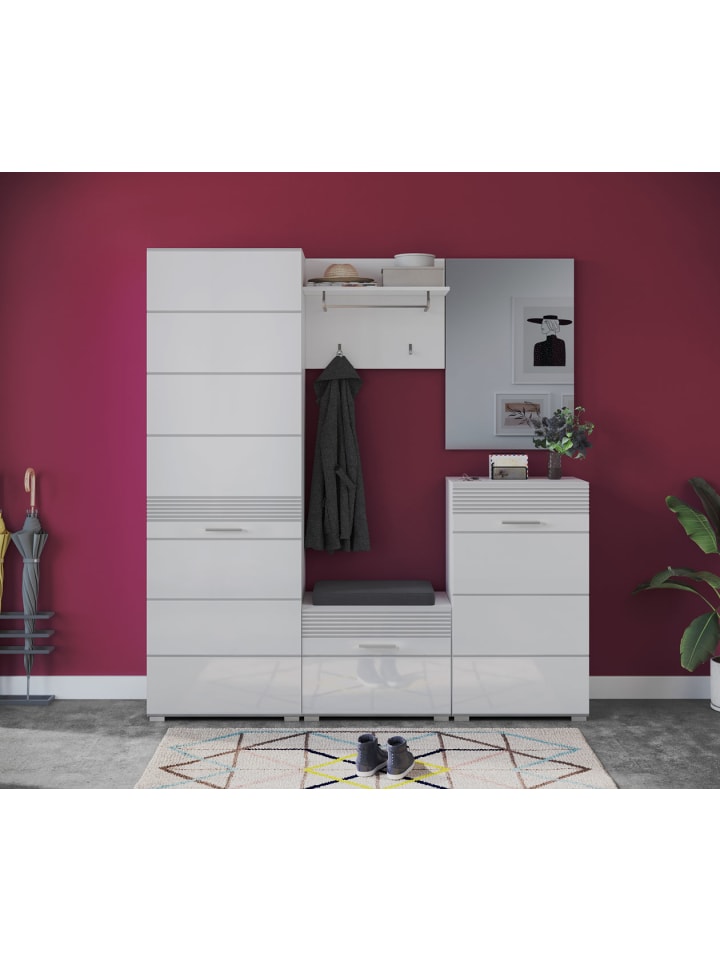 ebuy24 Garderobenaufstellung Linus Weiß 170 x 37 cm günstig kaufen onesize