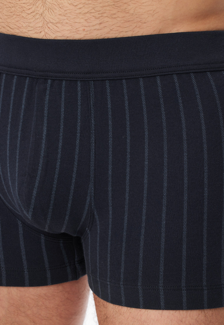 Shorts gestreift nachtblau - Fine Interlock
