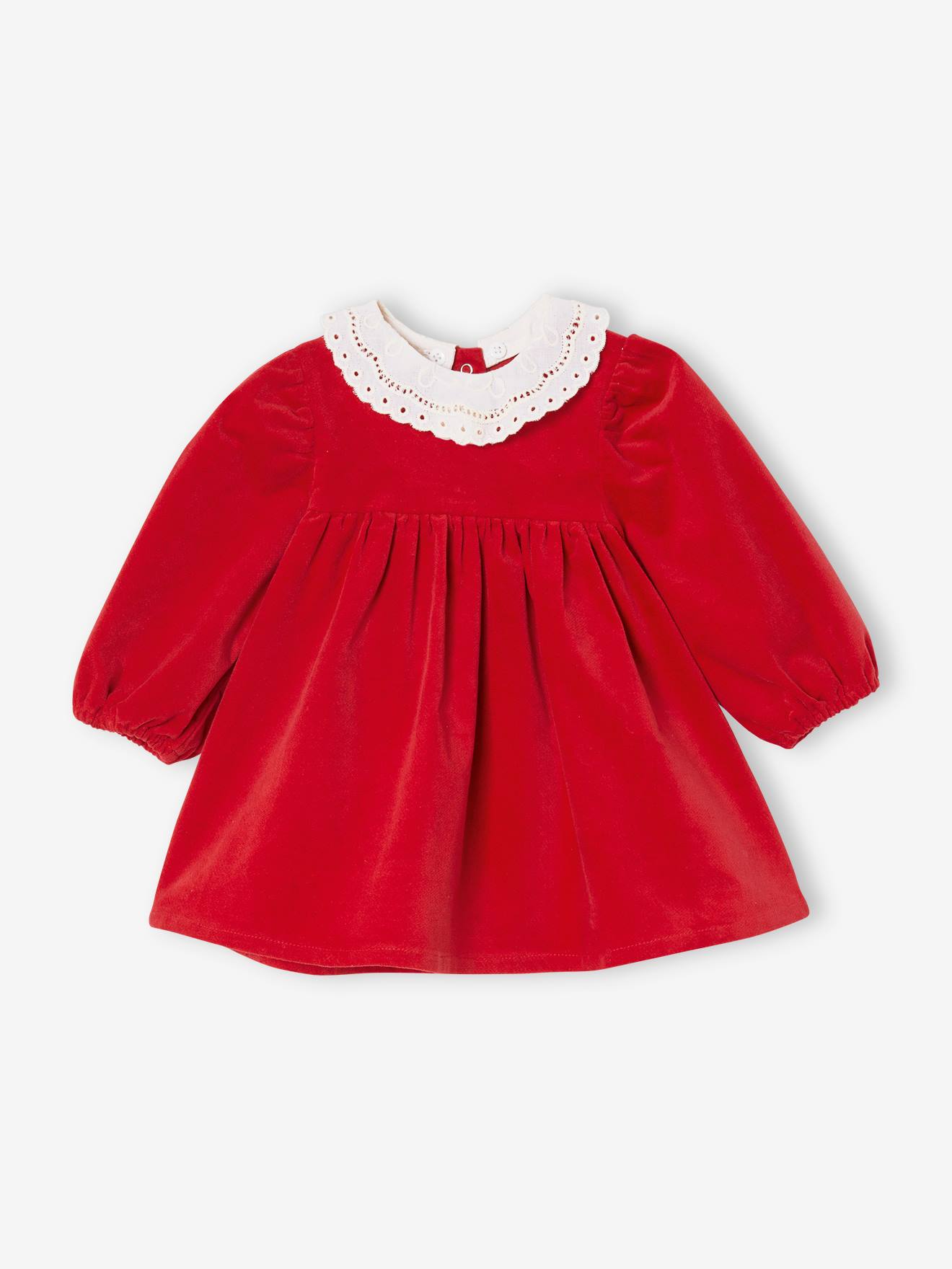 Robe en velours bébé et son collant assorti rouge