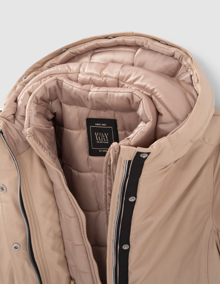 Parka beige avec parmenture amovible fille