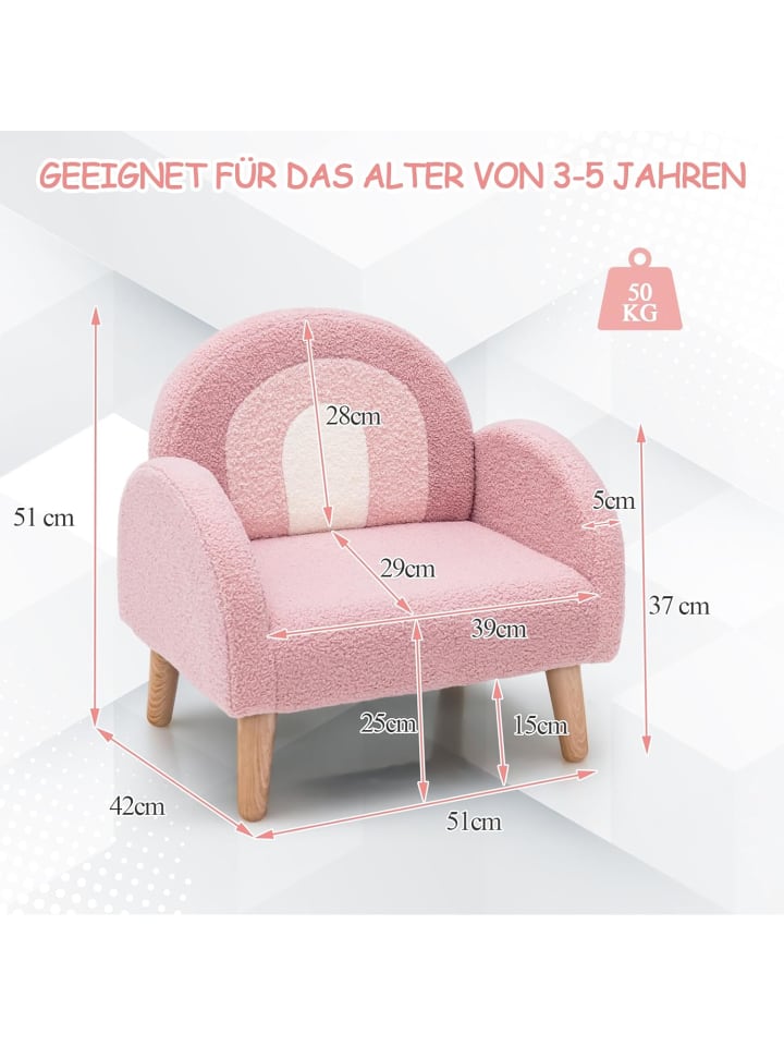 COSTWAY Sessel für 3-5 Jahre in Rosa günstig kaufen onesize