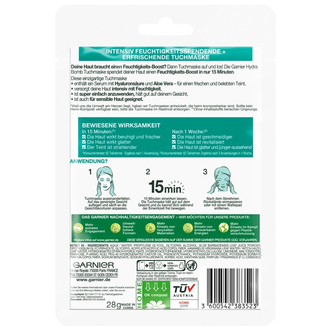 Hydra  Tuchmaske Aloe Vera