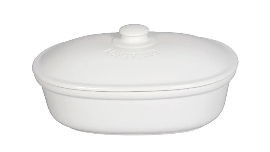 RÖMERTOPF Brottopf oval weiß weiß