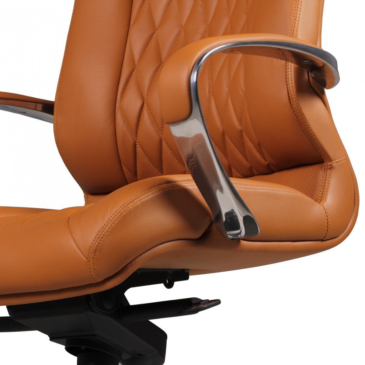 Amstyle Chefsessel SPM1.296 (Bürostuhl MONTEREY Echtleder Caramel 120KG), Schreibtischstuhl Hohe Rückenlehne mit Kopfstütze