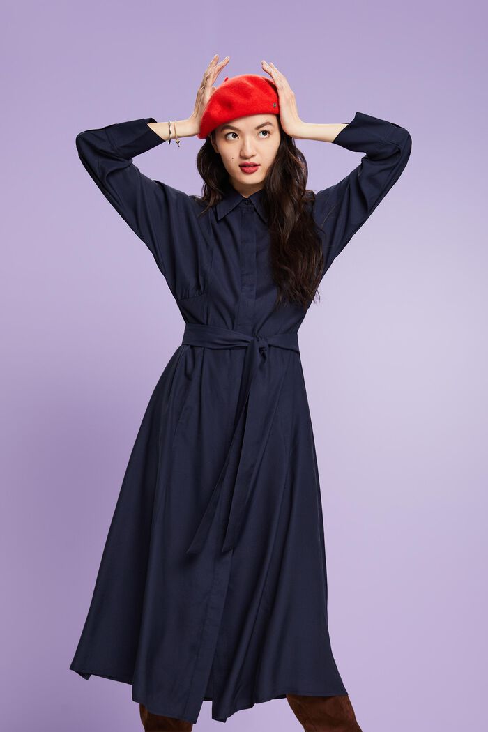 Midi-Hemdblusenkleid, LENZING™ ECOVERO™