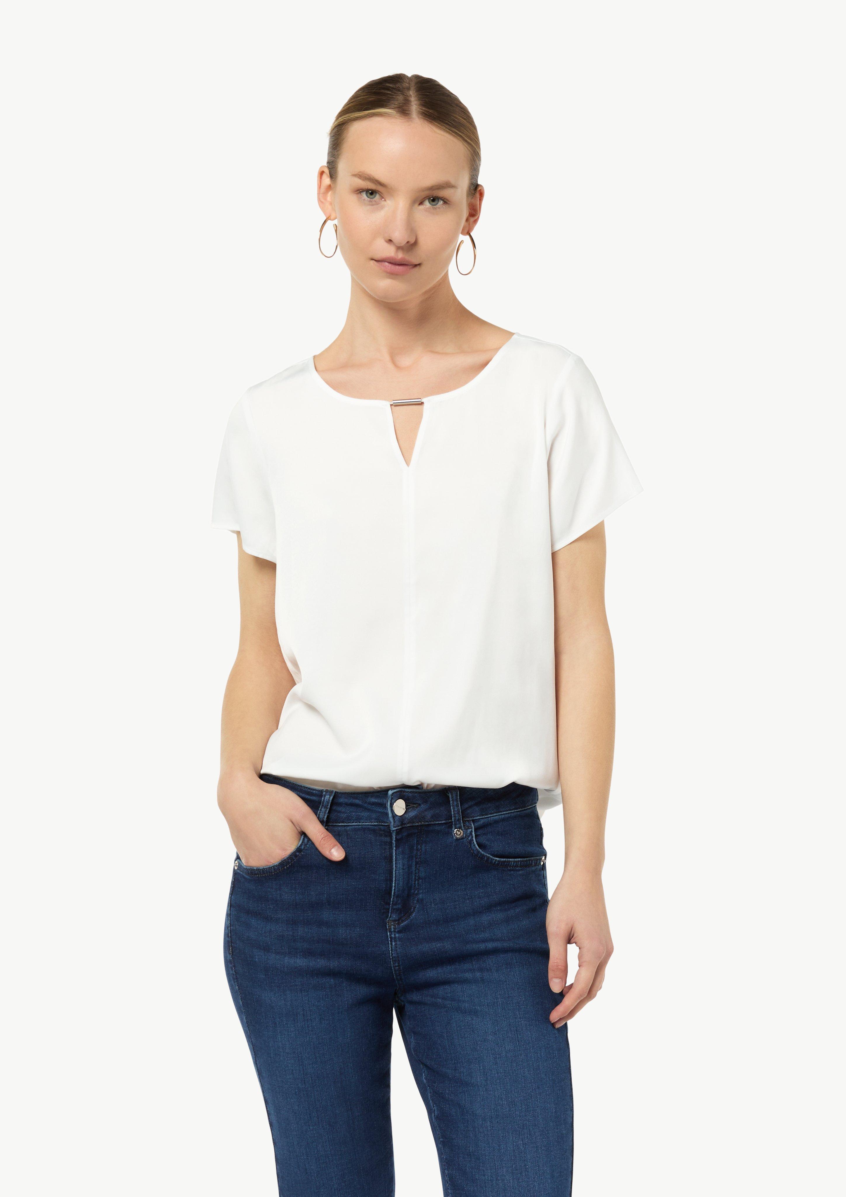 Bluse aus Satin - weiß