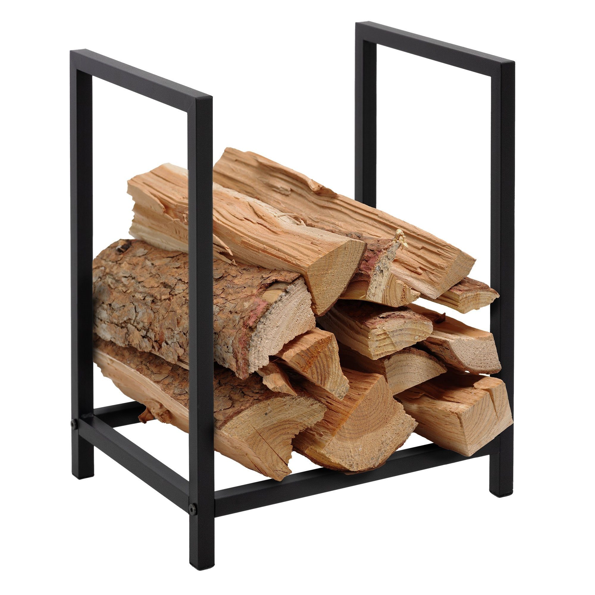 ML-DESIGN Kaminholzregal Brennholzregal Holzaufbewahrung Kaminholzständer Kaminholzhalter, BxTxH:40x30x50 cm, Dunkelgrau 40x50x30cm rechteckig Metall Innen/Außen