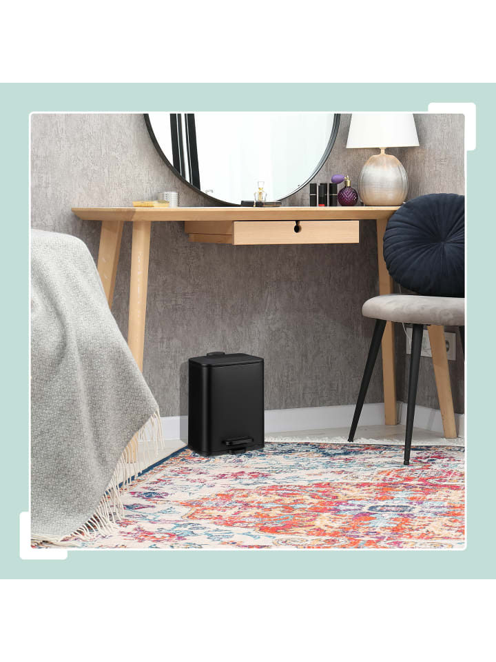 relaxdays Mülleimer Bad in Schwarz - 5 l günstig kaufen onesize