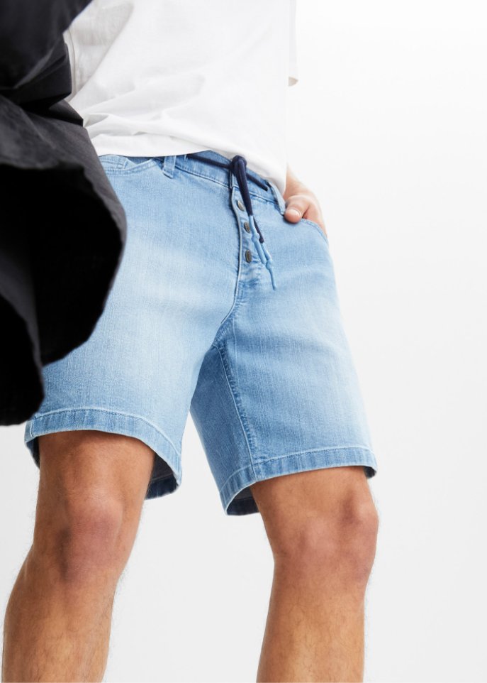 Stretch-Long-Jeans-Shorts, Loose Fit
