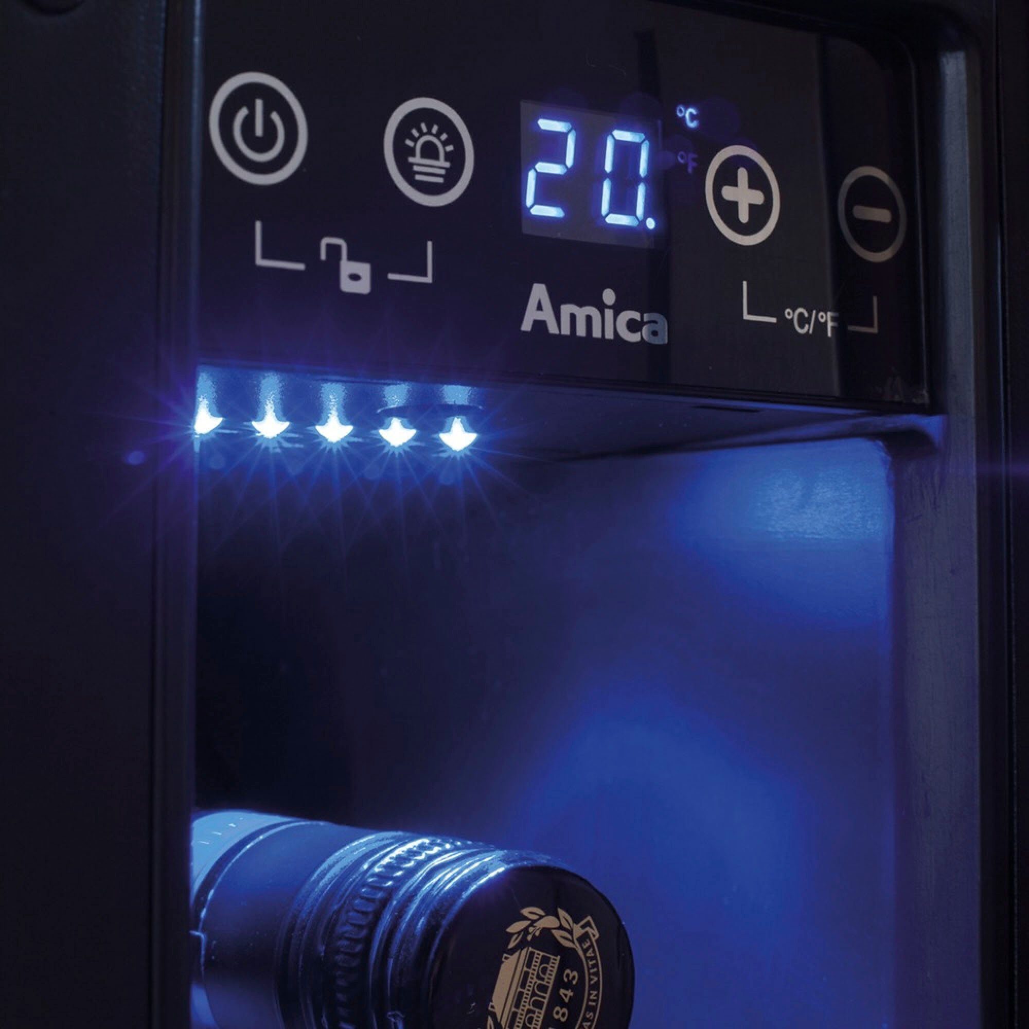 Amica Weinkühlschrank WK 341 101 E,für 6 Standardflaschen á 0,75l, Standkühlschrank