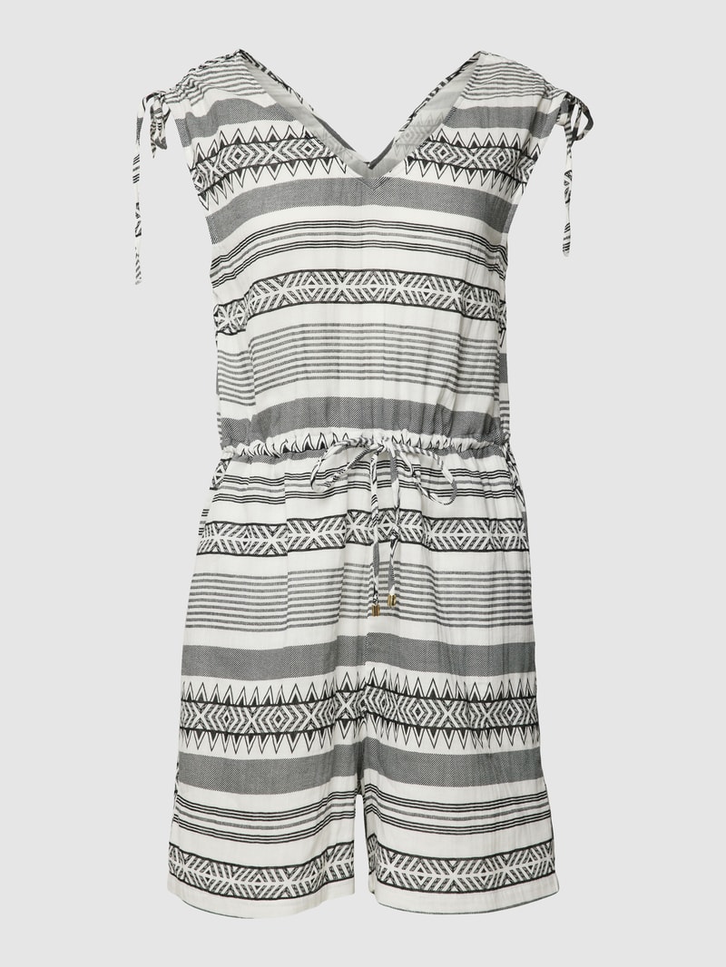 Playsuit aus Baumwolle mit Allover-Muster Modell 'NORA' in schwarz